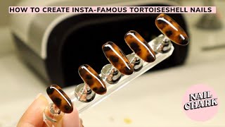 HOW TO CREATE INSTAFAMOUS TORTOISESHELL GEL NAILS  AUTUMN NAIL ART TUTORIAL  NAIL CHARK [upl. by Nyleahs]