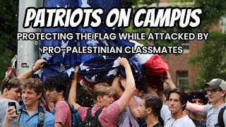 Frat Boys Protect the Flag While Attacked by ProPalestinian Classmates [upl. by Anel]