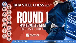 Tata Steel Chess 2022  Round 1  Jan Gustafsson amp Peter Svidler [upl. by Iney]