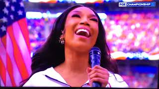 Brandy Sings National Anthem At NFC Championship Game 013022 brandy rams 49ers nfl nfc usa [upl. by Onivag]