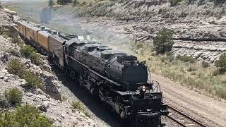 Union Pacific Big Boy 4014 westbound near Rock River WY Can you spot the PTC antenna array🤔 [upl. by Wernsman]