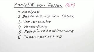 Analytik von Fetten GK  Chemie  Organische Chemie [upl. by Filmore]