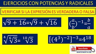 850 EJERCICIOS CON POTENCIAS Y RAÍCES √916√9√16 [upl. by Lundt]