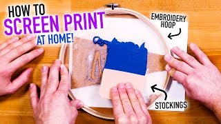 How to Screen Print at Home for Cheap  Easy DIY Silk Screen Hack  HGTV Handmade [upl. by Nial676]