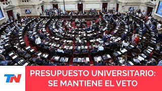 DIPUTADOS El oficialismo logró mantener el veto de Milei a la Ley de Financiamiento Universitario [upl. by Notrab]