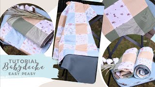 Tutorial Nähanleitung  einfache Babydecke nähen [upl. by Fiore]