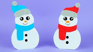 Pupazzo di neve fai da te  Lavoretti di carta facili  DIY Papercraft [upl. by Ferino]