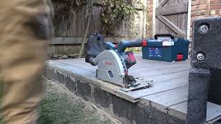 Tool Test Bosch GKT 18V 52 GC Cordless Plunge Saw Biturbo Oilcanfinish Outdoor Living [upl. by Neiviv]