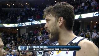 Marc Gasol game winning tipin  postgame interview  Thunder  Grizzlies  20130320 [upl. by Calvin523]