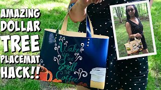 Make A Tote Bag Using just TWO DOLLAR TREE PLACEMATS dollar tree hack 🌟GENIUS🌟 [upl. by Lucienne]