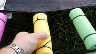 Repairing the trampoline with pool noodles [upl. by Aisatan586]