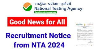 Good News  NTA Recruitment Notice 2024  Non Teaching Post  UGC NET MENTOR [upl. by Bilicki]