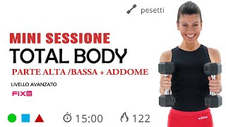 Workout Veloce Tonificazione Total Body Con Pesetti  Varianti Plank [upl. by Vijnas91]