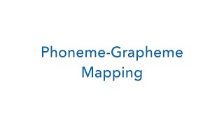 PhonemeGrapheme Mapping [upl. by Tezzil]