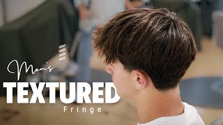 Fluffy LONG Textured Fringe Taper Fade  TUTORIAL [upl. by Sou662]