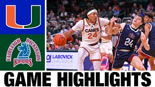 Miami vs Fairleigh Dickinson Highlights  NCAA Mens Basketball  2024 College Basketball [upl. by Merrow]