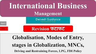 2  International Business Management  Globalization Modes of Entry MNC Stage in Globalization [upl. by Alehc]