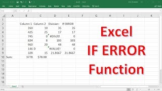 How To Use The IFERROR Function In Excel  The Easy Way [upl. by Mikkanen167]