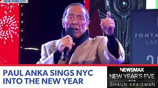 Paul Anka sings in 2024 in Times Square as the ball drops  NEWSMAX New Years Eve [upl. by Pail]