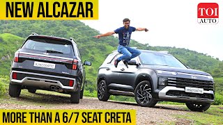 New Hyundai Alcazar Review Pros amp Cons explained  TOI Auto [upl. by Necyla]