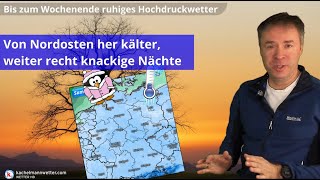 Unter Hochdruckeinfluss und einer Ostlage zum Wochenende kälter  Nächte verbreitet Frost [upl. by Isied]