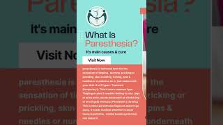 What is Paresthesia amp its symptoms How to cure [upl. by Einnalem]