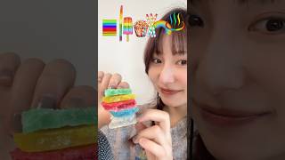 【レインボーお菓子でasmr🌈】asmr ASMR お菓子 おやつ rainbow rainbowfood レインボーお菓子 海外お菓子 gummy mashmallow [upl. by Yelrebma]