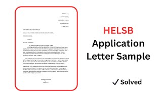 How to write HELSB Application letter step by step [upl. by Gail]