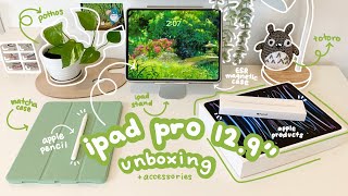 ipad pro 129” m2 unboxing 2023 🤍🌿 apple pencil 2  accessories [upl. by Flss542]