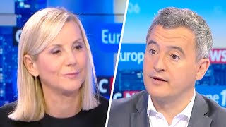 Gérald Darmanin  quotJeanLuc Mélenchon met dans notre pays le gène de la divisionquot [upl. by Idaf605]