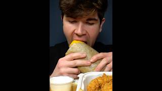 Chipotle BURRITO and Raising Canes extra Sauce asmr mukbang food [upl. by Gardal]