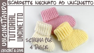 Scarpette per Neonato allUncinetto Facili e Super Morbide  Tutorial Passo a Passo [upl. by Lizzie]