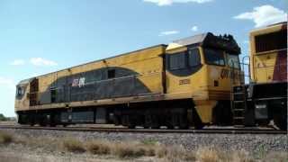 Freight train in Queensland Australia  Arrives for change of driver [upl. by Annaej827]