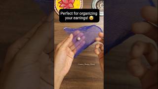 Transform your grocery mesh bags into the perfect earring organizer 🤭 DIY EarringOrganizor [upl. by Feodor740]