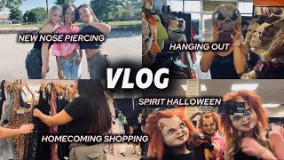 VLOG  new nose piercing homecoming dress shopping spirit halloween  more [upl. by Aleira]