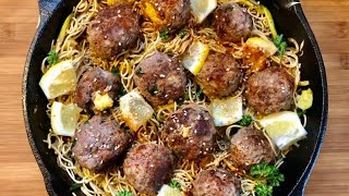 🧆 BOULETTES CŒUR CHEDDAR ET SPAGHETTIS DE COURGETTES 🥒HEALTHY ZUCCHINI NOODLES WITH MEATBALLS [upl. by Spring]