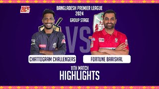 Chattogram Challengers vs Fortune Barishal  Highlights  11th Match  Season 10  BPL 2024 [upl. by Ahsirt]