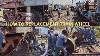 How To Replacement Train Wheel  Breakdown hot axle wheel changing process in wagon [upl. by Ahseik]