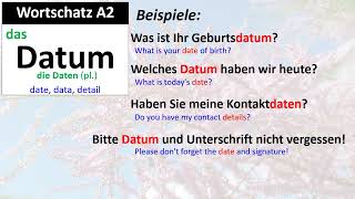 Wortschatz A2 Datum [upl. by Nelie]