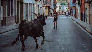 Toros ultima tarde Barrio San Joaquin  Toro de calle  Onda [upl. by Collin733]