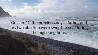 King tides rise along Falcon Cove where a family was recently swept to sea [upl. by Henka]