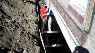 Foundation wall waterproofing Liquid Rubber [upl. by Nehgaem]