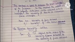 Determination of molecular weight of polymers by Viscometry method [upl. by Eelram]