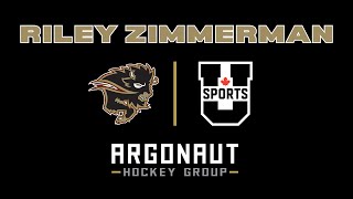 Riley Zimmerman First USports Goal  Argonaut Hockey Group 2024 [upl. by Tnerual985]