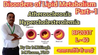 Hypercholesterolemia amp Atherosclerosis  Disorder of Lipid Metabolism  Biochemistry  BP203T  L40 [upl. by Naraa]