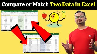 Match Large Data in Excel Part2  Compare 2 Data in Excel  Compare Two Lists in Excel [upl. by Ayihsa580]