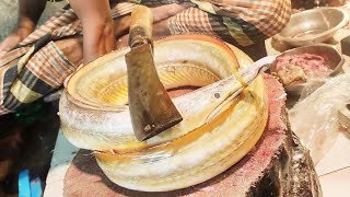 Amazing 5KG Monster Eel Fish Cutting amp Skinning Skills In Fish Market With Huge Egg [upl. by Asquith]