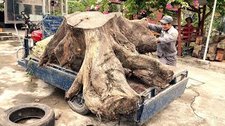 A Masterpiece Of Art From A Large Tree Stump  That Is An Excellent Tea Table [upl. by Denver]