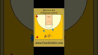 Ejercicio 2x2  4 Esquinas Lateral baloncesto bball entrenamiento ejercicio 2x2 CoachCedric [upl. by Lugo926]