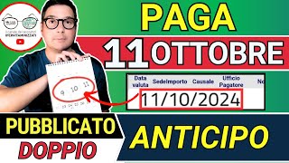 Inps PAGA 11 OTTOBRE ➜ ANTICIPO DATE PAGAMENTI ADI ASSEGNO UNICO PENSIONI 730 NASPI BONUS 100€ SFL [upl. by Eardnaed]